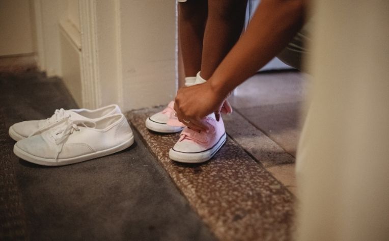 Dirty Shoes on Durable Hardwood Flooring